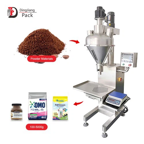 DJ-1B3 Semi-Auto Powder Filler Efficient 100g To 5kg Packing Machine With Large 50L Hopper